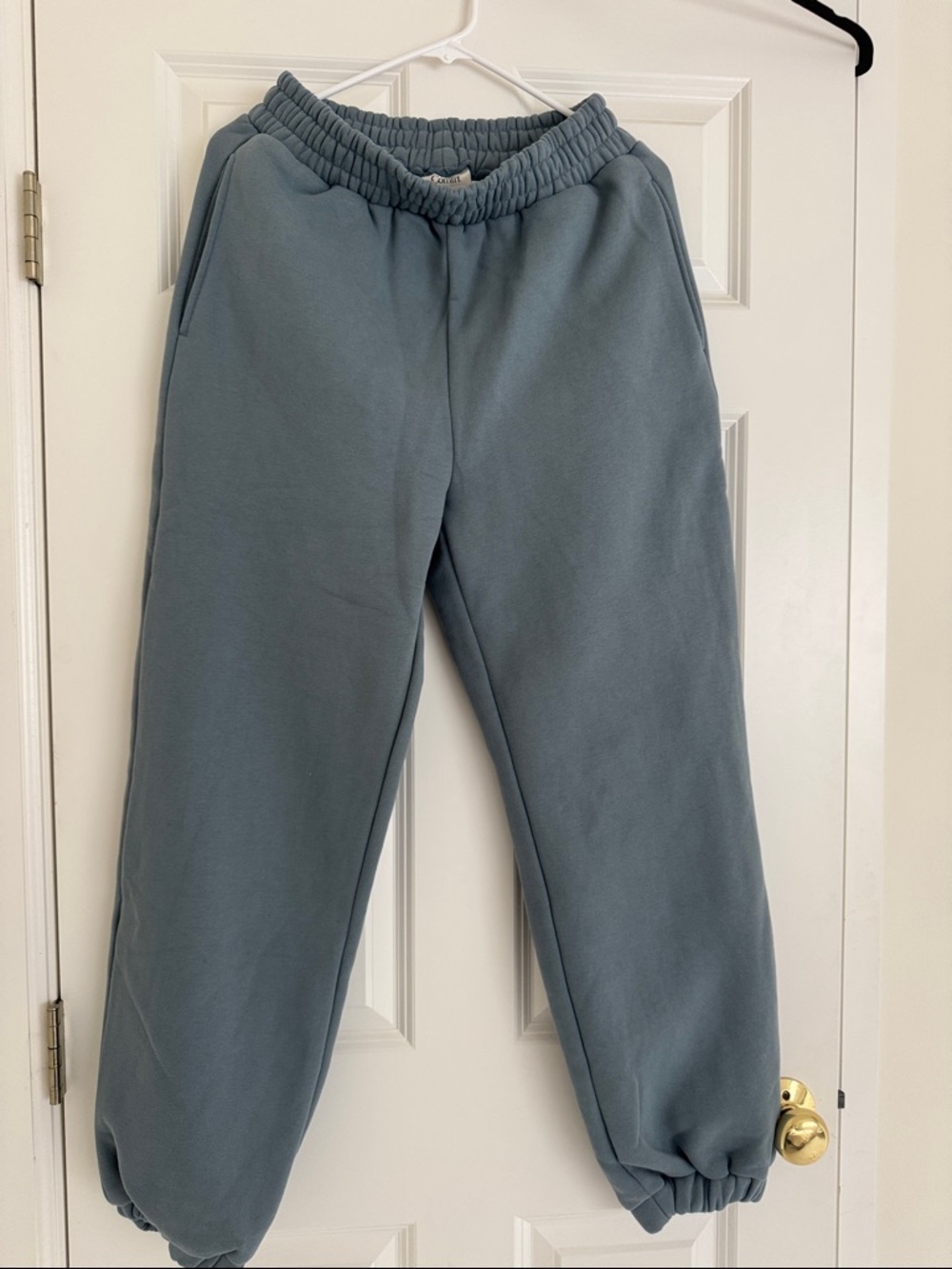 COMFRT Cozy High-Waist Slate Blue Jogger Pants - Picture 2 of 6